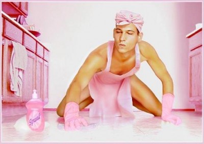 man cleaning